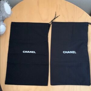 CHANEL Black Shoe Dust Bags Set